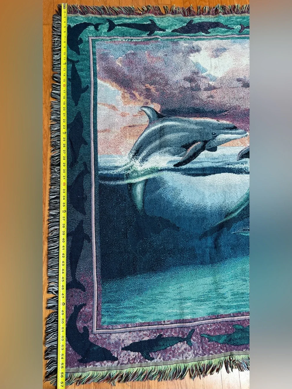 Vintage Dolphin Tapestry Throw Blanket